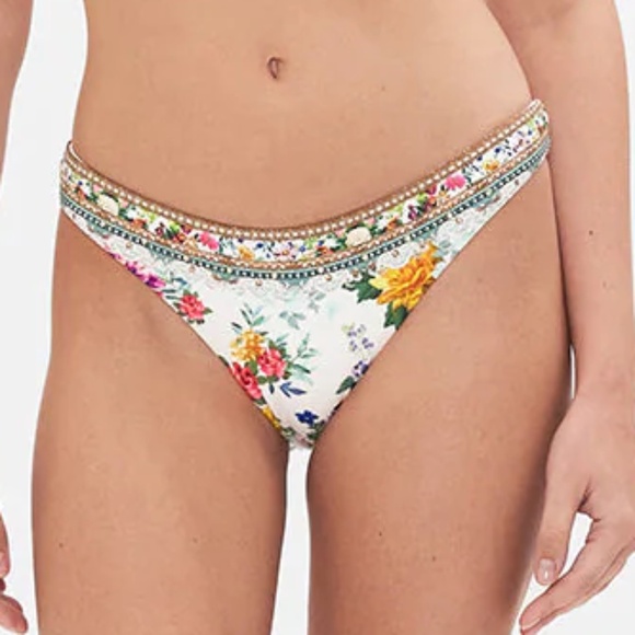 CAMILLA Women's Beaded Floral Bikini Bottom PLUMES AND PARTERRES L NWT - Picture 1 of 11